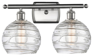 Deco Swirl Bath Vanity Light, Brushed Satin Nickel, Clear