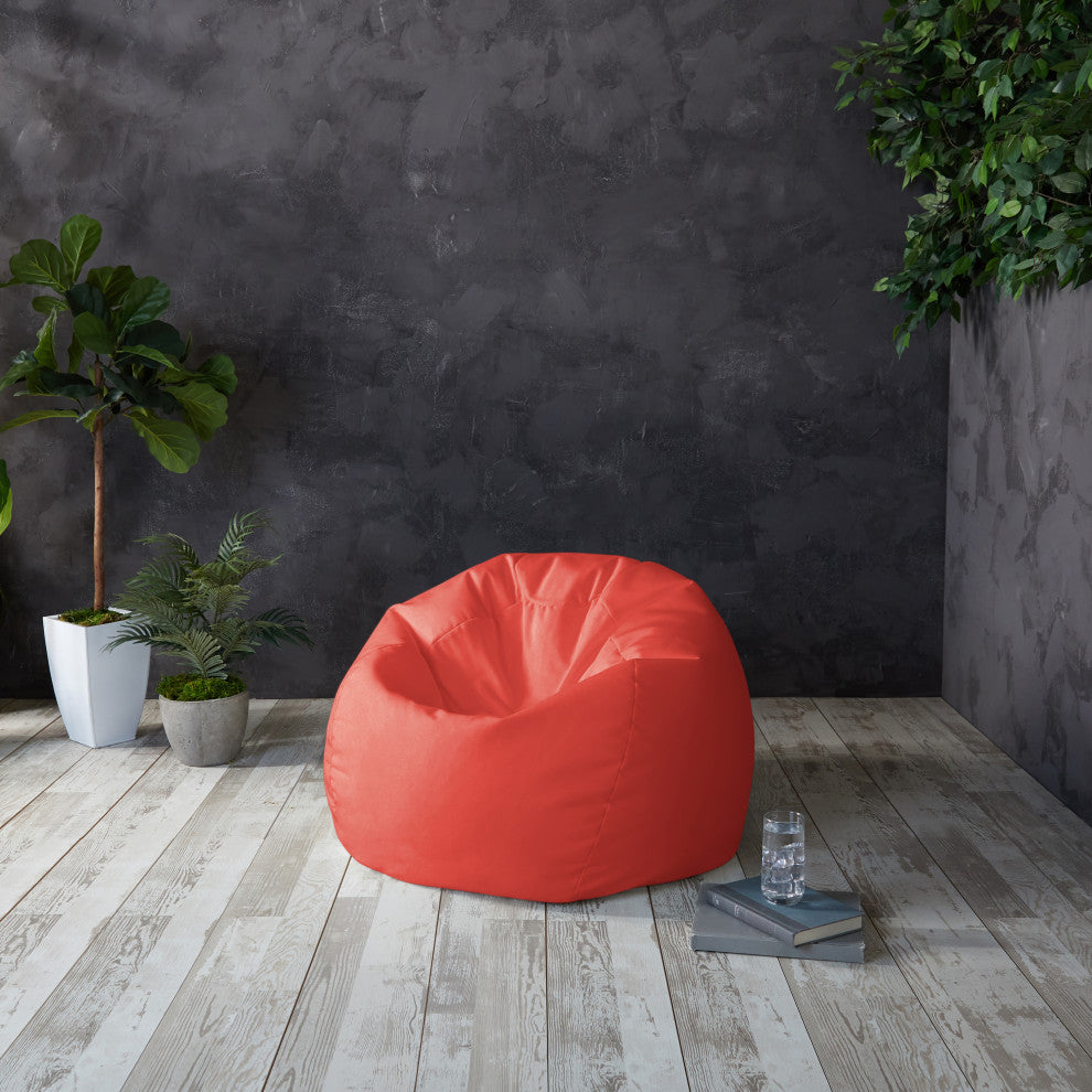 Sorra Home Coral Indoor/Outdoor Bean Bag Chair for All Ages