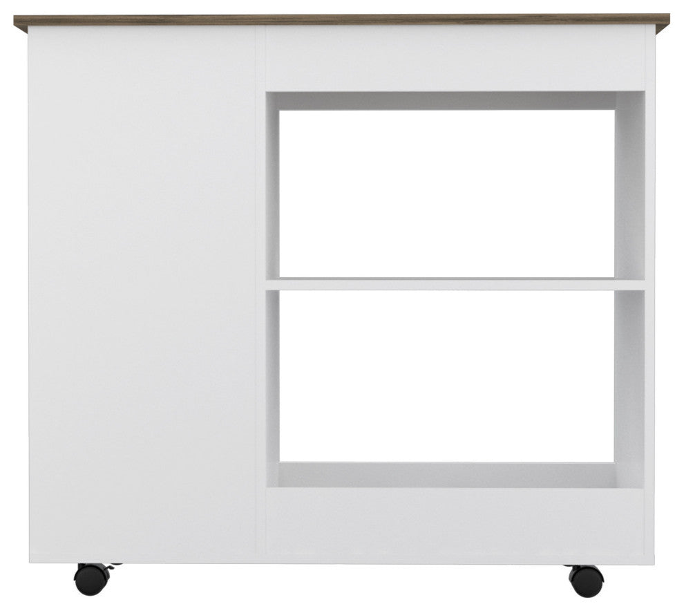 Arizona Kitchen Cart /White-Dark Brown