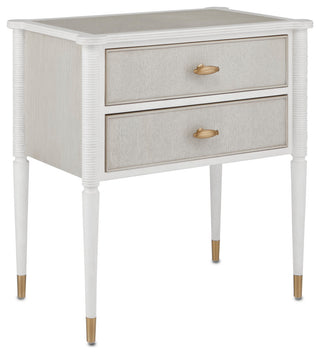 Front-facing view of the full nightstand on a uniform white background; drawers closed.