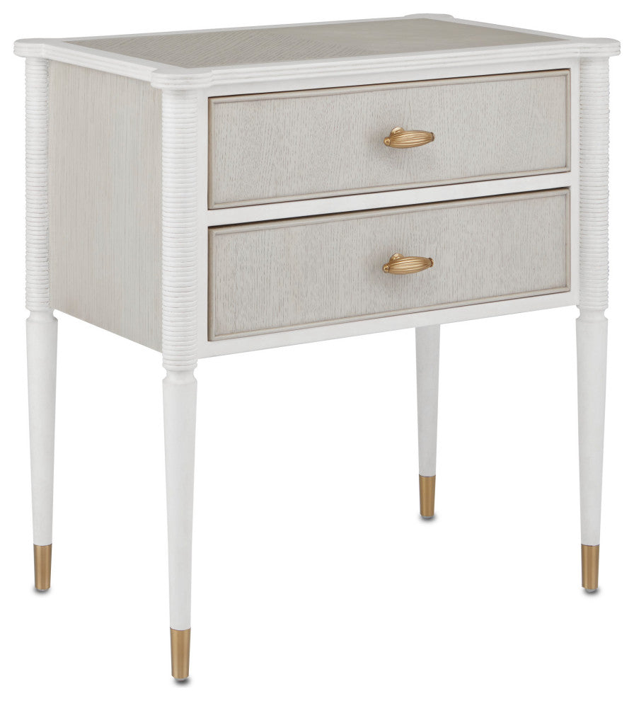 Front-facing view of the full nightstand on a uniform white background; drawers closed.