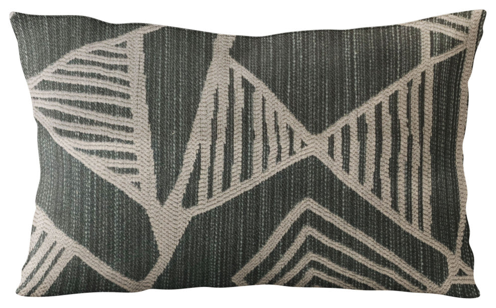 Plutus Gray Sketch Abstract Luxury Throw Pillow, 24"x24"