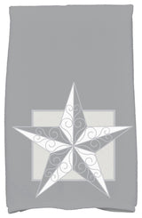 Night Star, Geometric Print Kitchen Towel, Gray , 18 x 30"