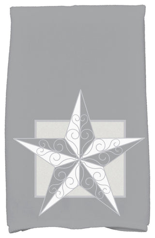 Night Star, Geometric Print Kitchen Towel, Gray , 18 x 30"