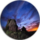 Summer Night Blue Sky, Landscape Photography Round Wall Art, 23"