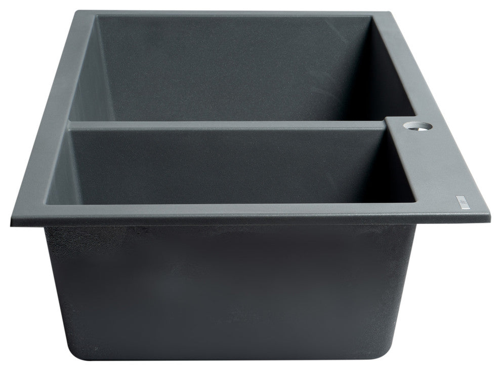 Titanium 34" Double Bowl Drop In Granite Composite Kitchen Sink