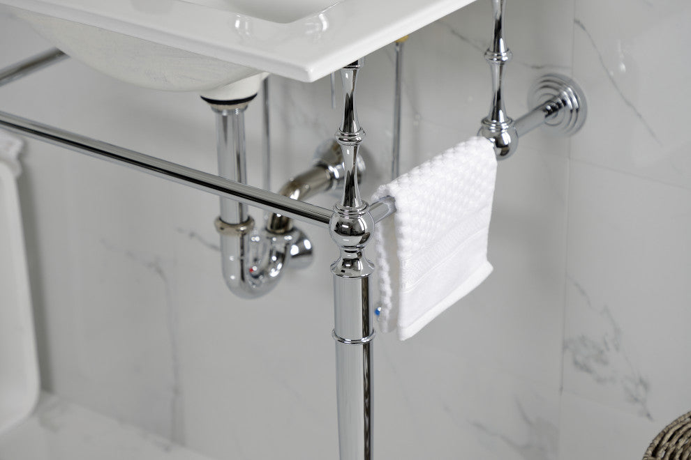 Fauceture KVPB24187W8CP 24" Console Sink, Legs, 8", 3 Hole