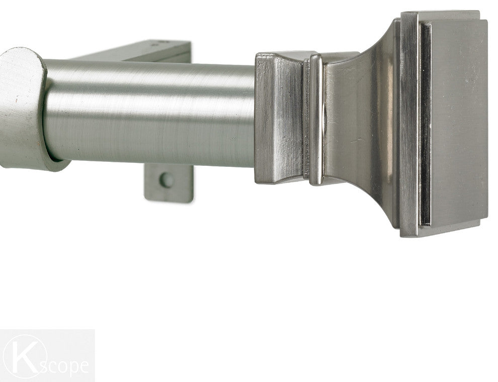 Versailles Non-Telescoping Curtain Rod, Stainless, 48''
