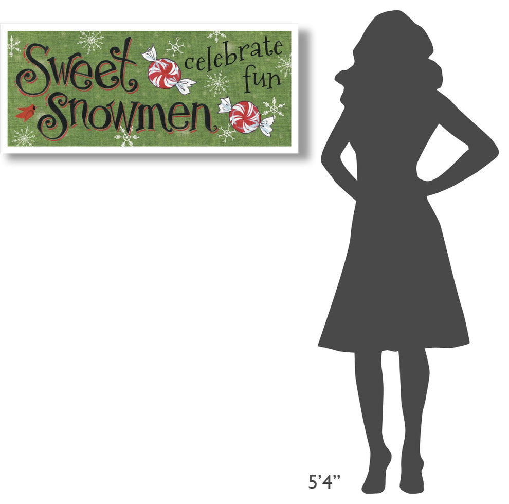 "Sweet Snowmen Sign II" Digital Paper Print by Anne Tavoletti, 42"x18"