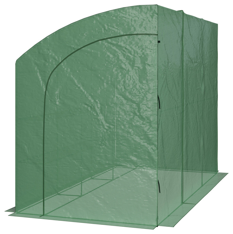 10ft x 5ft x 7ft Walk, Green House, Roll-Up Zippered Doors, 6 Shelves