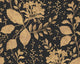 Floral Textured Wallpaper Flowers Leaves Plants, 329863, Black Gray, Sample