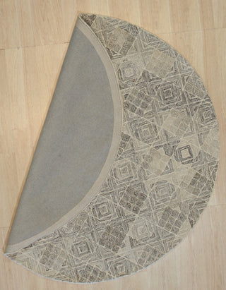 Hand-Tufted Wool Multi Gray Transitional Geometric Modern Tufted Rug, 6'x6'