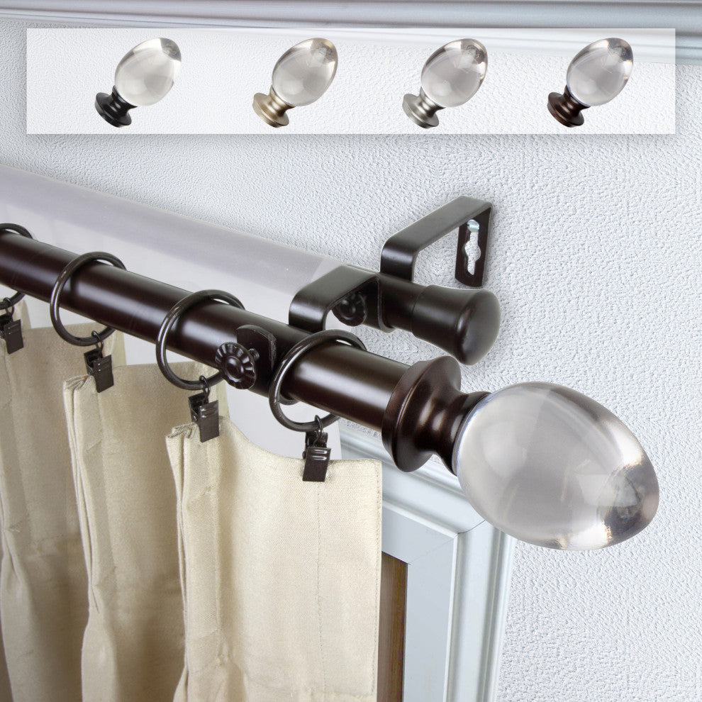 Jaya 1" Double Curtain Rod, Bronze, 28-48"