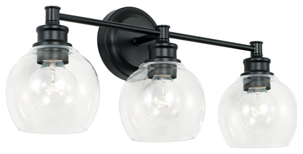 Capital Lighting 121131-426 Mid Century 3 Light 24"W Bathroom - Matte Black