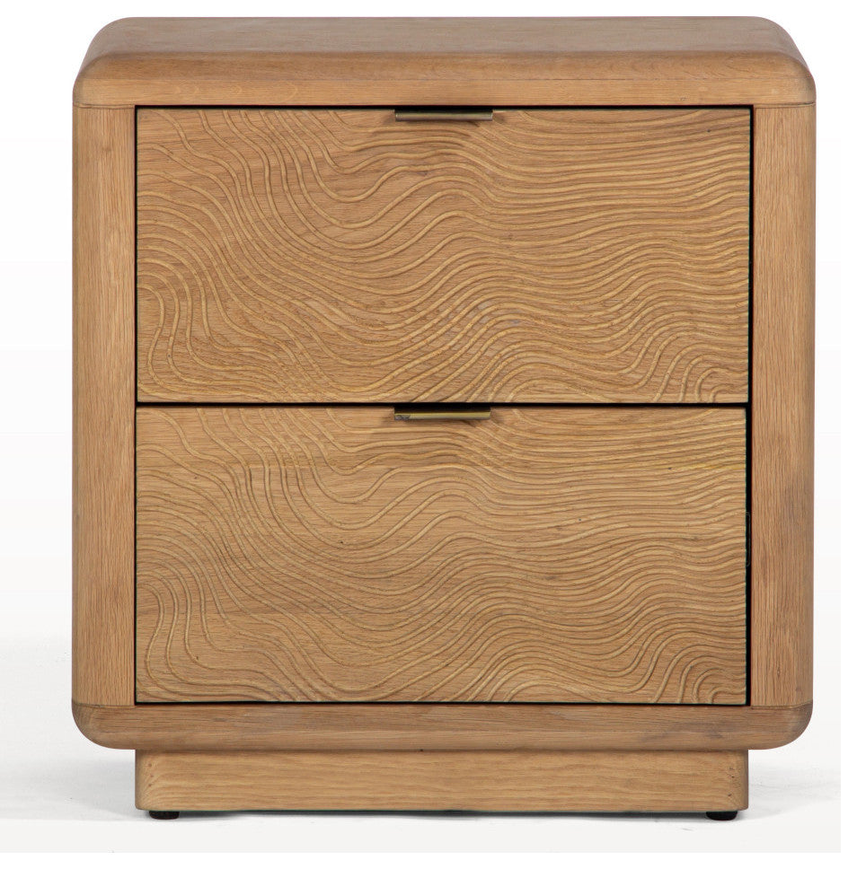 Textured Solid Oak Nightstand