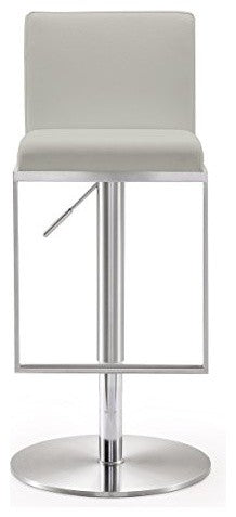 Amalfi Light Grey Stainless Steel Barstool - Grey