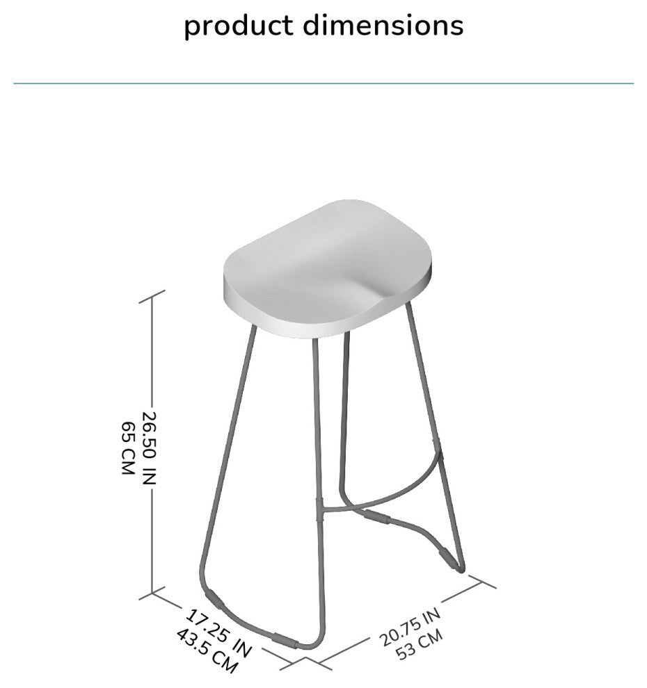 Gia 26.50" Counter Bar Stool, Black