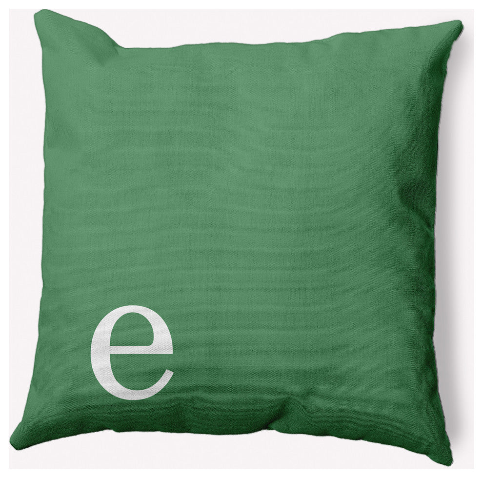 20" x 20" Modern Monogram Indoor/Outdoor Polyester Throw Pillow, Sage