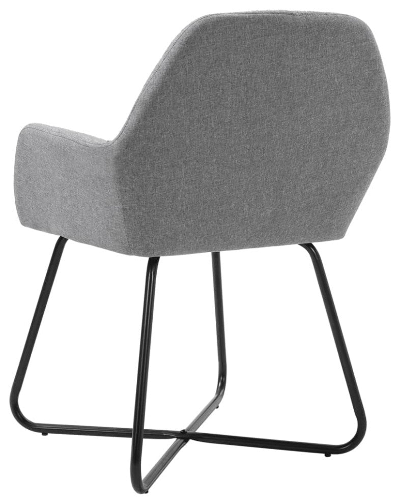 vidaXL Dining Chairs 2 pcs Light Gray Fabric