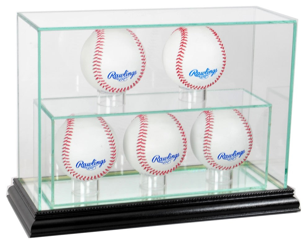 5 Upright Baseball Display Case, Black