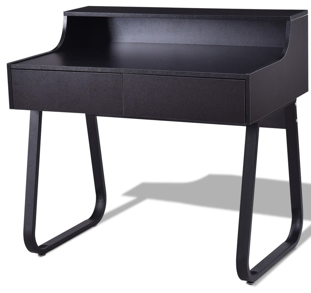 Modern Study Writing Computer Desk With 2 Drawers