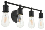Black Finish 4-Light Wall Sconce