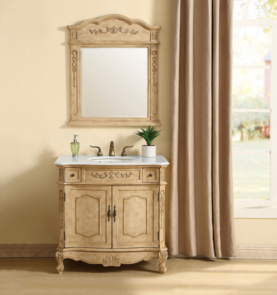 36" Single Bathroom Vanity, Vintage Mint
