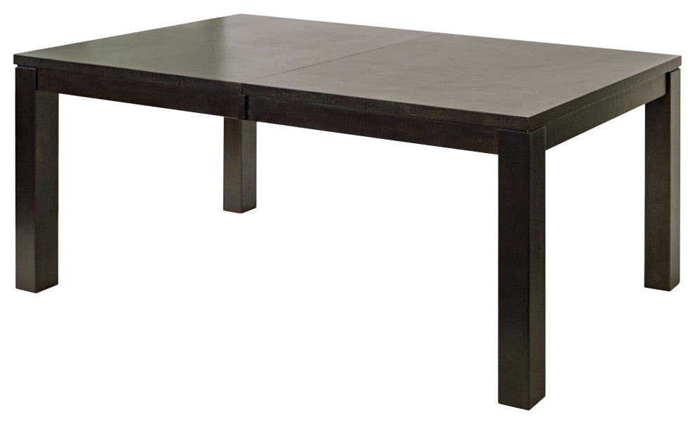 Modern Wood Rectangular Extension Kitchen Dining Table, Black