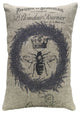 Lavender Bee Linen Pillow, 18"x12"