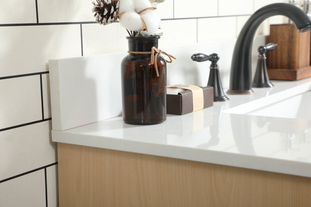 Home Living Modern Natural Oak-Light Bathroom Vanity, Maple, 36"