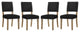 Oblige Dining Chair Wood Set of 4, Black
