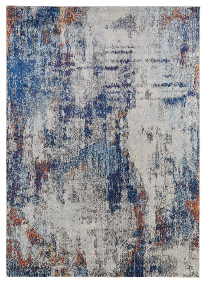 Weave & Wander Adelmo Abstract Contemporary Rug, Multi/Ivory, 7'10"x10'