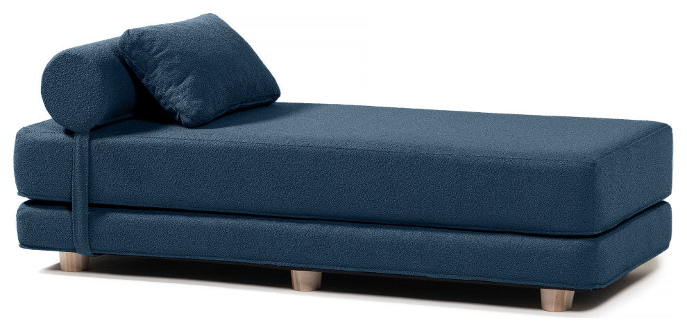 Jaxx Avida Daybed, Fold Out Queen Sleeper / Lounger Premium Boucle, Boucle Navy