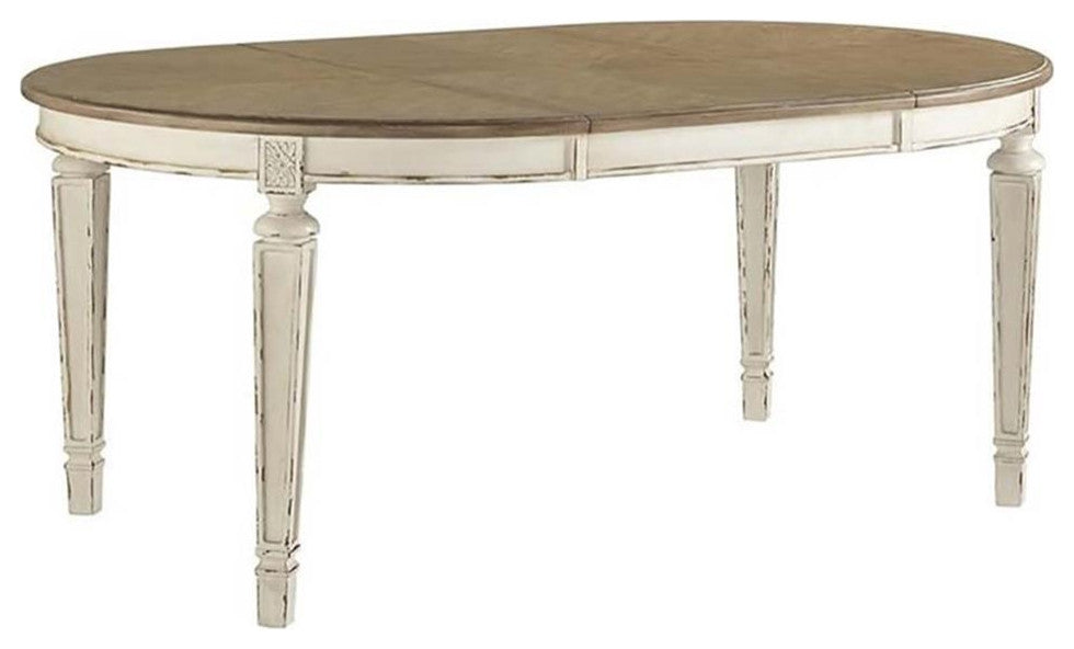 Signature Design by Ashley Realyn 72" Oval Extendable Dining Table in White