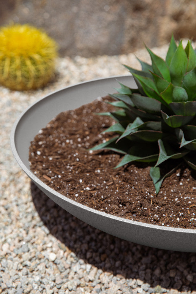 Lane Round Planter Bowl, Grey, 24'', 2 Pack