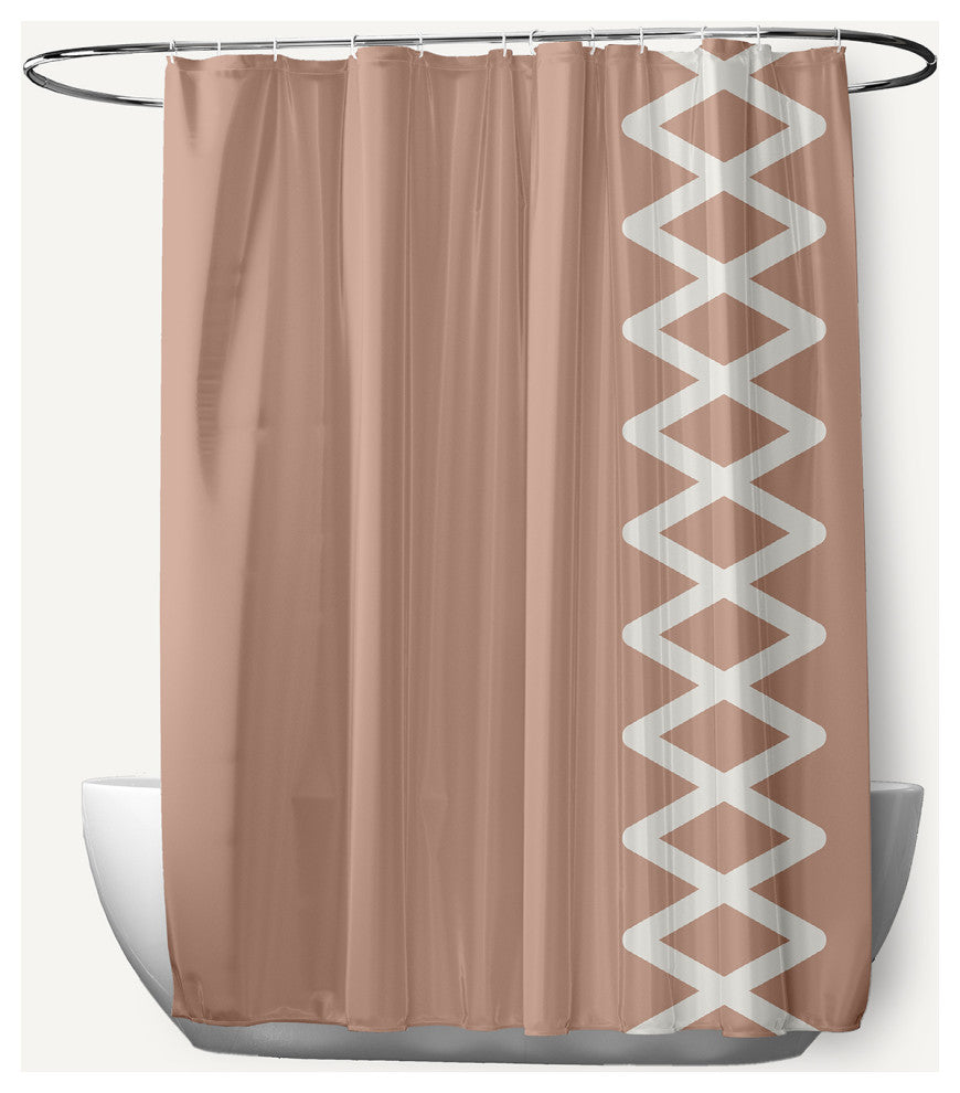 Zipper Stripe Mauve 70" w x 73" h Shower Curtain