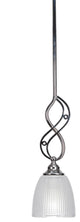 Jazz Mini Pendant In Chrome Finish With 5" Clear Ribbed Glass