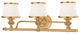 Milton 3-Light Bath and Vanity With Glass Shade, Flemish Brass