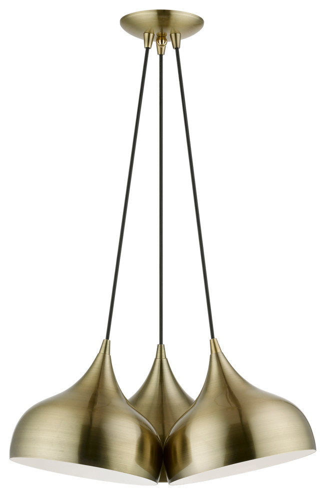 Livex Lighting 3 Light Antique Brass Cluster Pendant