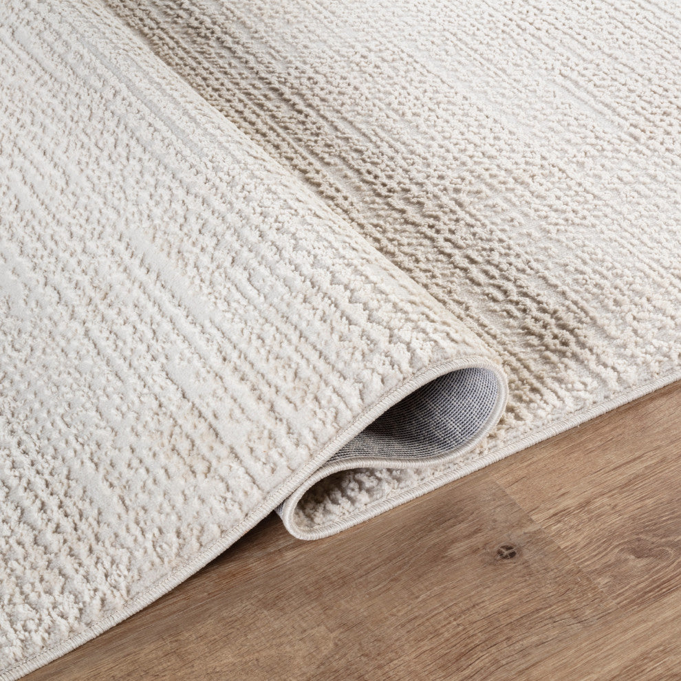 High-Low Preston Ivory/Beige Rug, Ivory, 7'10"x10'1"