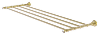 Carolina Crystal 36" Towel Shelf, Unlacquered Brass