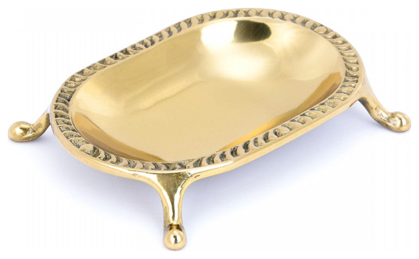 2 Vintage Freestanding Brass Soap Dishes Clawfoot Tub Style