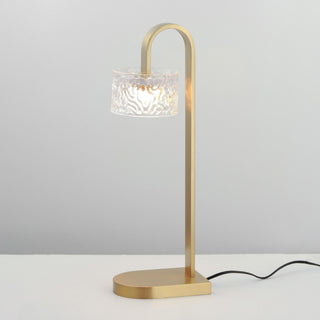 ET2 E11087-124 Elysian 22" Tall LED Arc Table Lamp - Natural Aged Brass