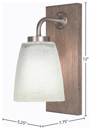 Oxbridge Wall Sconce, Graphite & Painted Distressed Metal,  4.5" White Muslin