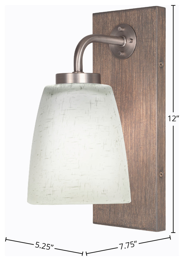 Oxbridge Wall Sconce, Graphite & Painted Distressed Metal,  4.5" White Muslin