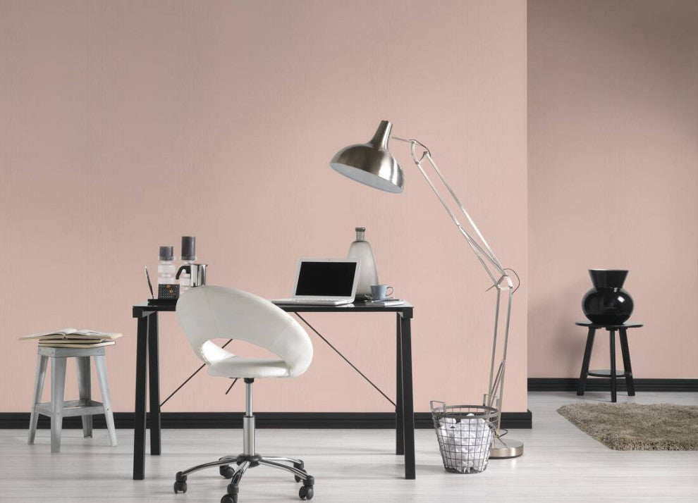 Plain Textured Wallpaper Featuring Solid Color, Pink Metallic, 1 Roll