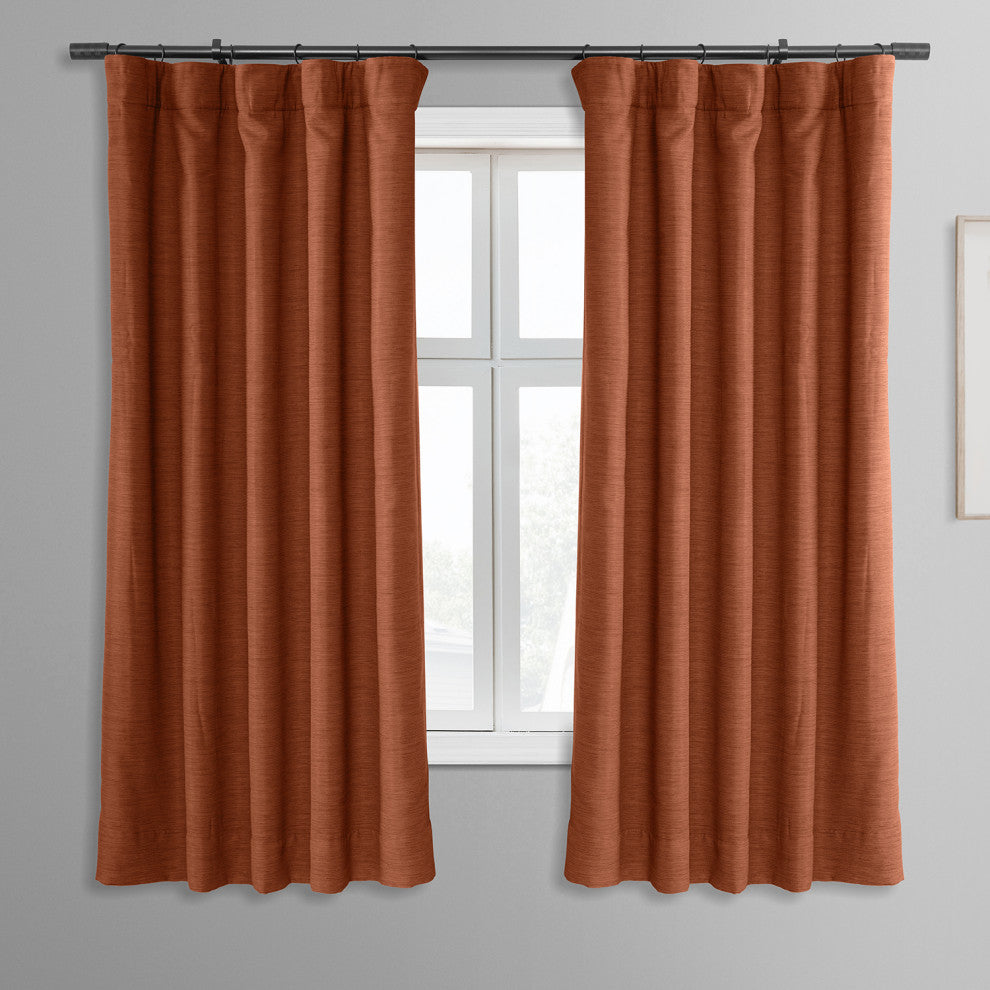 Persimmon Bellino Blackout Room Darkening Curtain Single Panel, 50"x63"