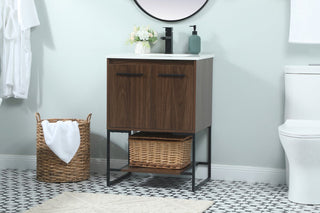 Sue 24" Single Bathroom Vanity, Walnut