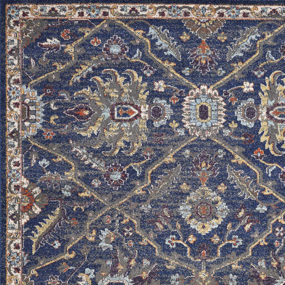 HomeRoots 5'x8' Royal Blue Machine Woven Traditional Indoor Area Rug