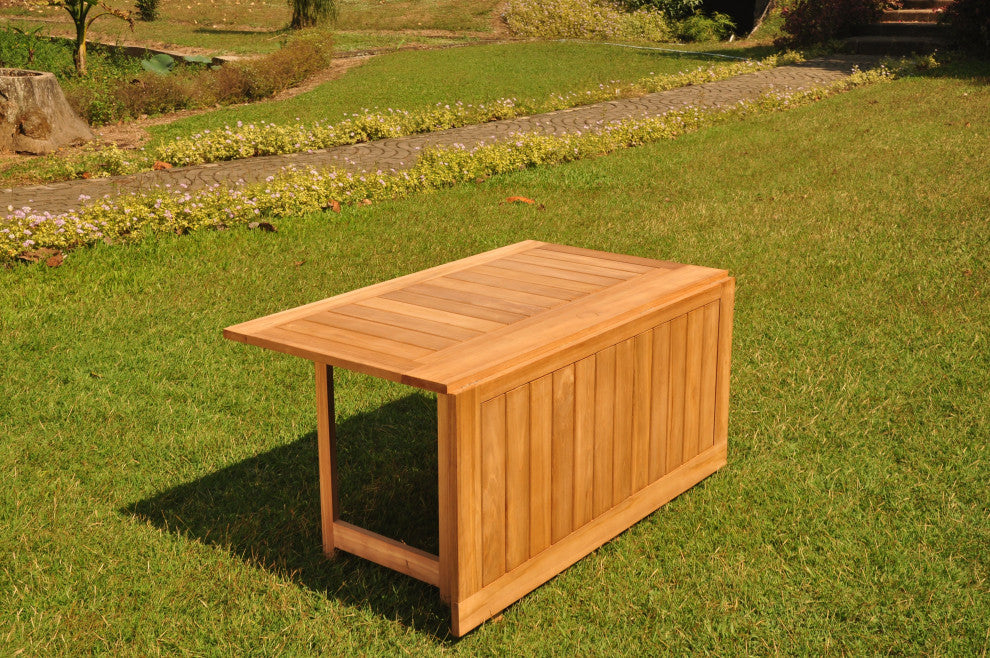 9-Piece Outdoor Teak Set: 60" Square Butterfly Table, 8 Celo Stacking Arm Chairs
